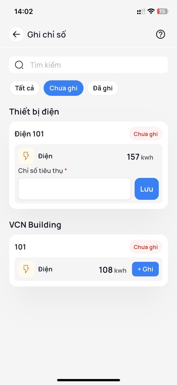 Màn hình ghi chỉ số